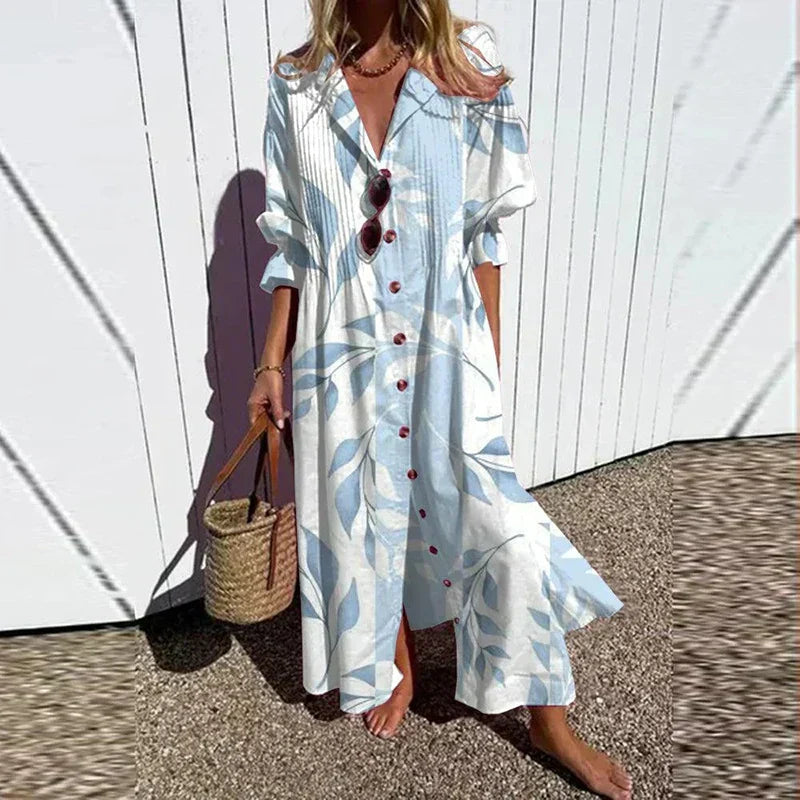 Luftiges Boho Maxikleid mit V-Ausschnitt für Damen