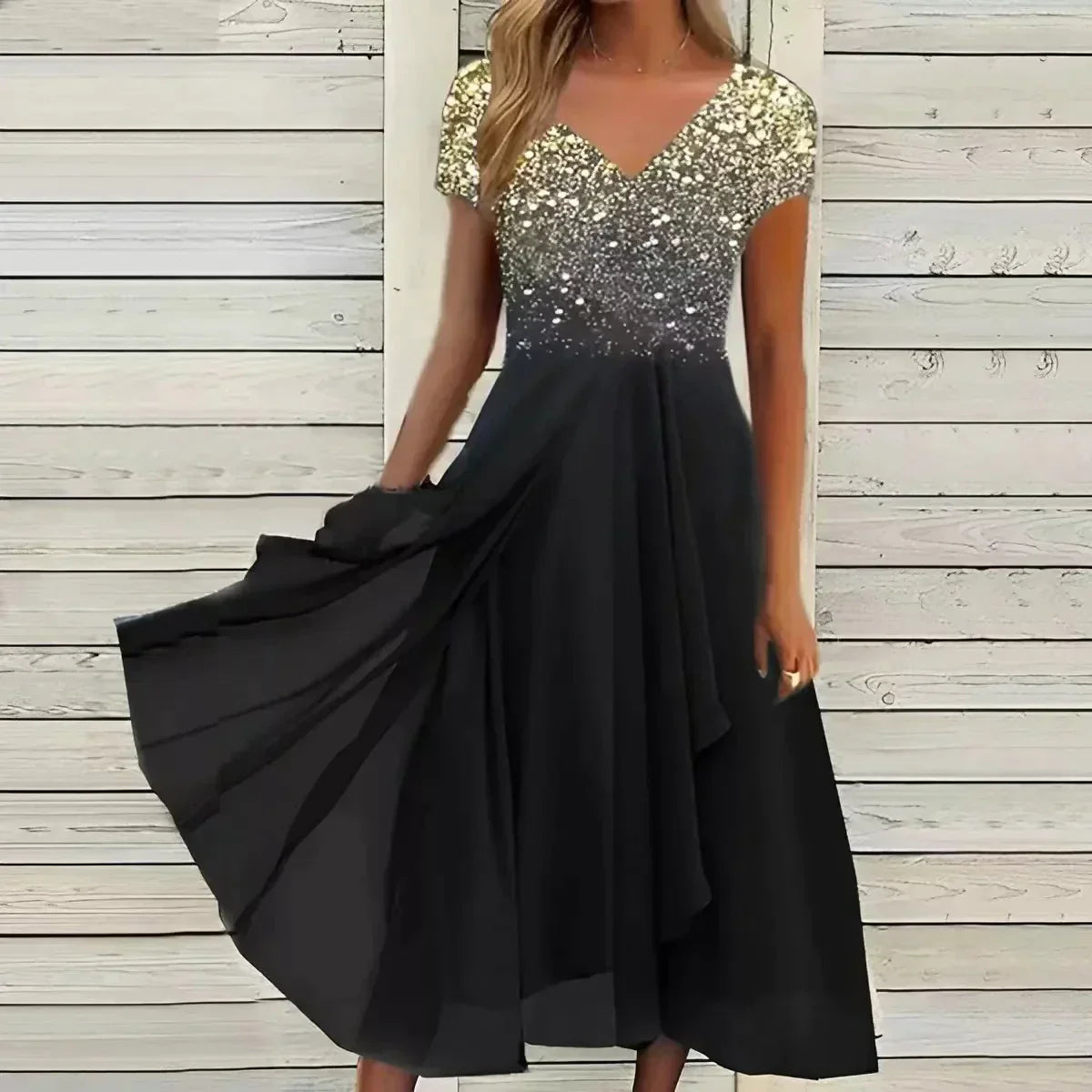 Elegantes Kleid Mit Blumendruck Für Damen | Midi & Femininer Stil Für Besondere Anlässe