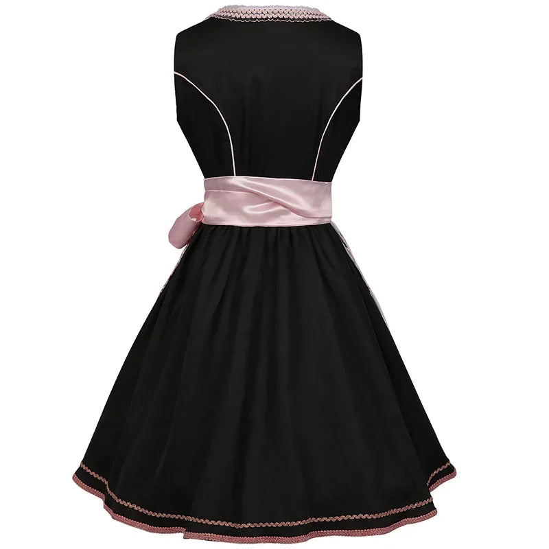 Damen Rosa Dirndlkleid Elegant – Oktoberfest Trachtenkleid für Festliche Anlässe
