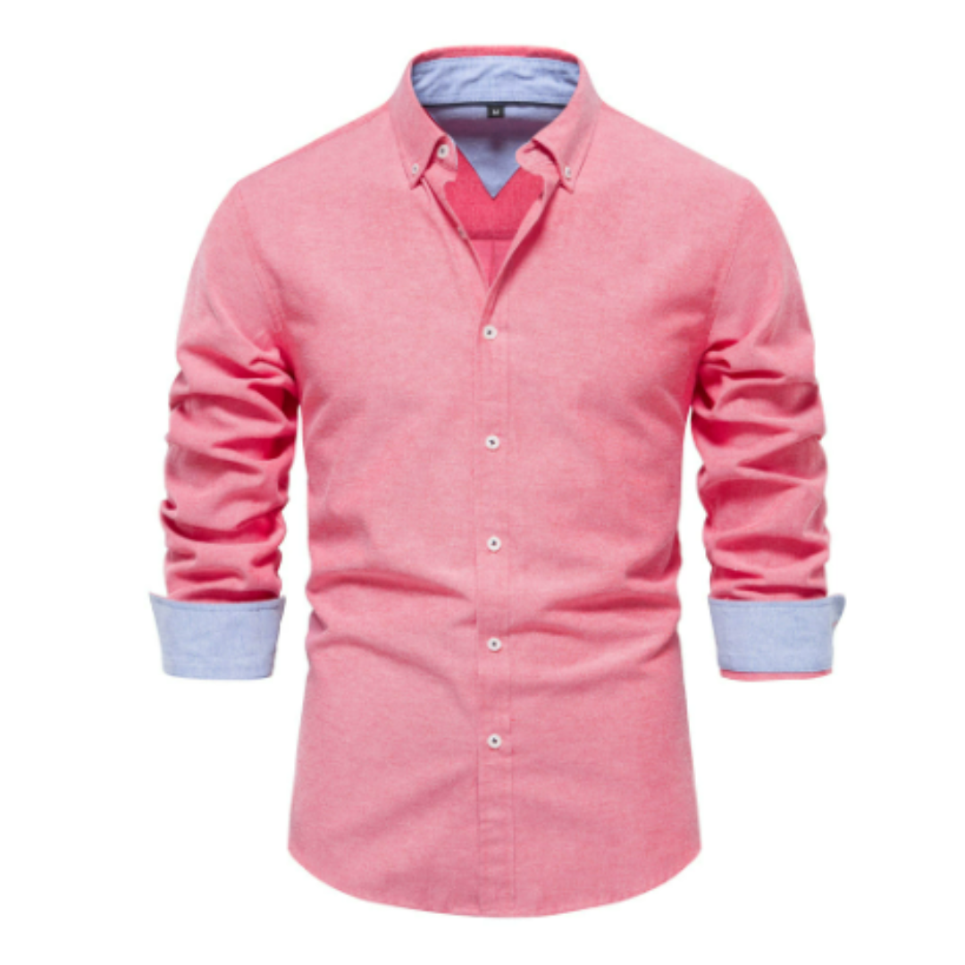 Formelles Langarmhemd mit Stehkragen – Eleganter Look für stilbewusste Herren