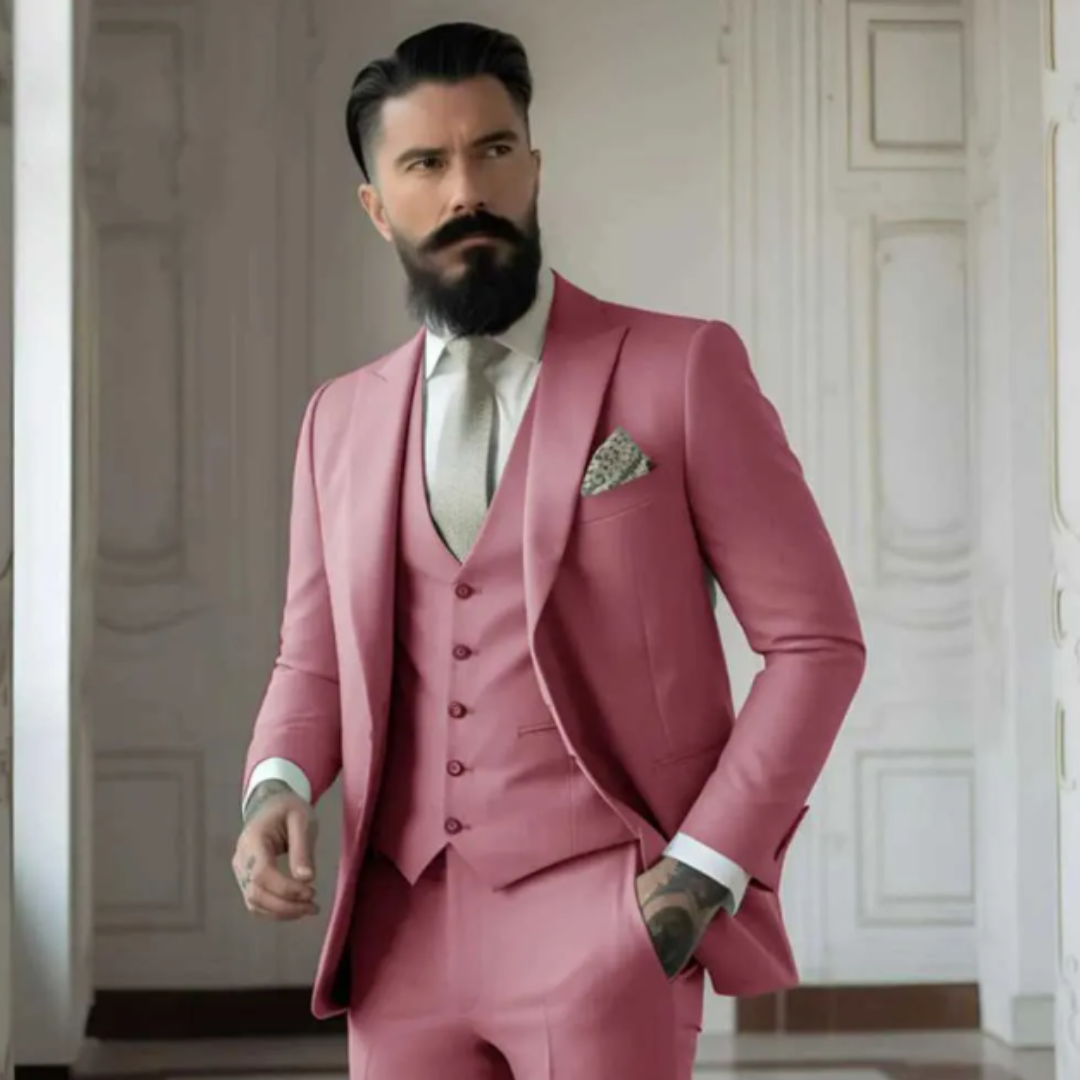 Klassischer Hochzeitsgastanzug für Herren – Dreiteilig & Stilvoll in Salbeigrün