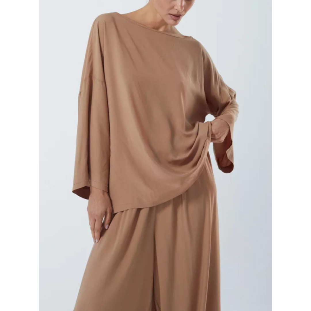 Zweiteiliges Set Aus Langärmligem Oberteil Und Hose Für Damen | Lässig