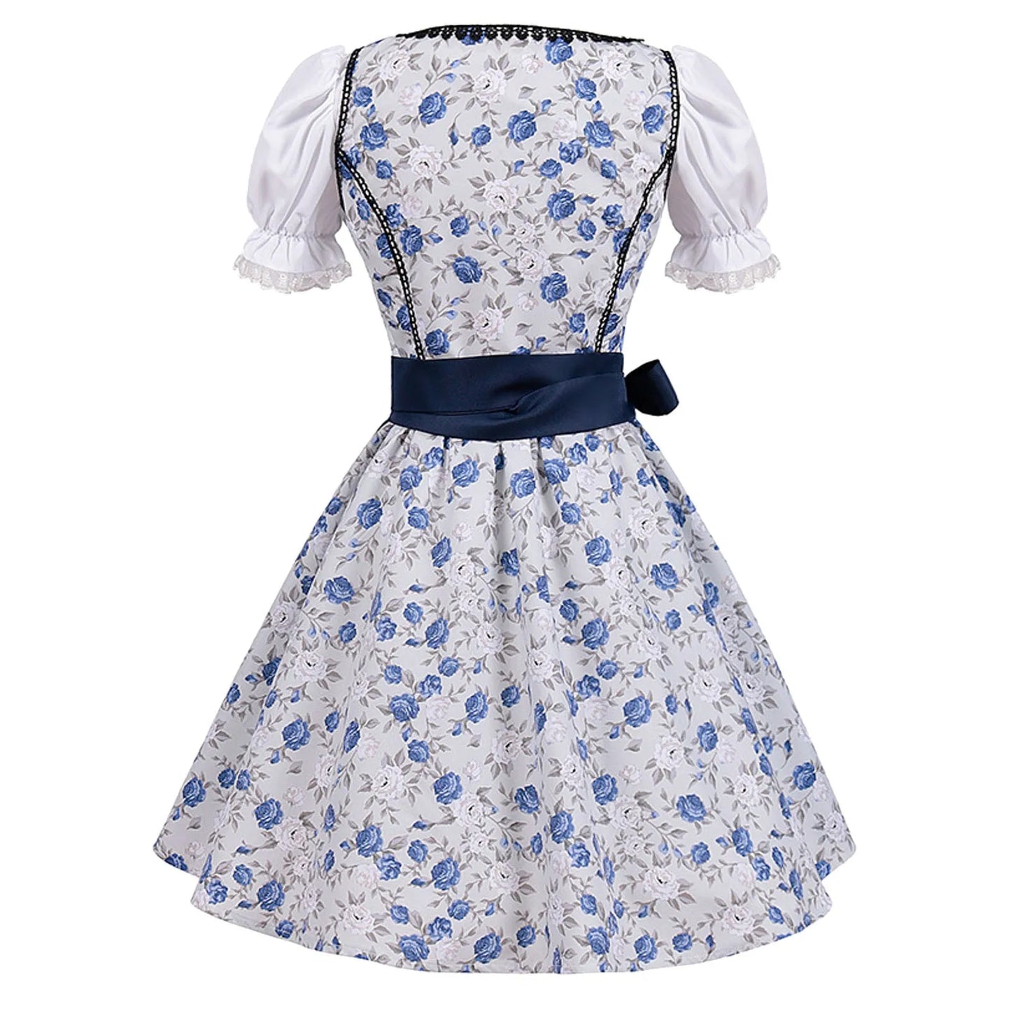 Damen Dirndl Blau – Traditionelles Oktoberfest Trachtenkleid Eleganz & Sommerstil
