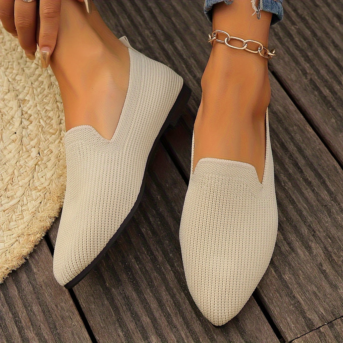 Sorella | Strick Flache Loafers für Damen