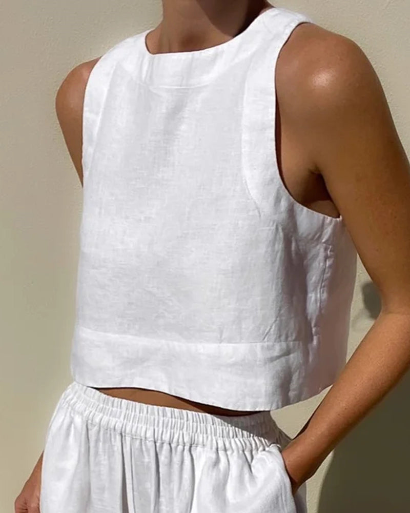 Damen Minimalistisch Leichtes Zweiteiliges Set | Sommer Outfit