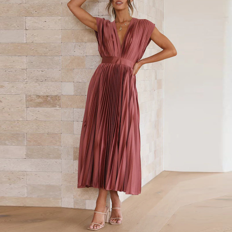 FELICE | V-Ausschnittkleid mit Schleifendetail am Rücken