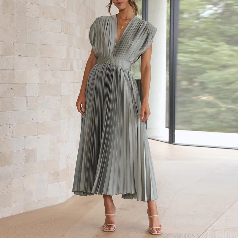 FELICE | V-Ausschnittkleid mit Schleifendetail am Rücken