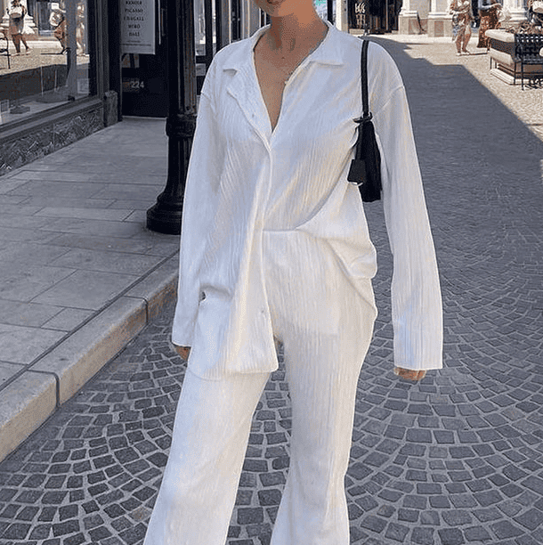 Lunéra | Zweiteiliges Damenanzug mit Locker fallender Drapierter Hose