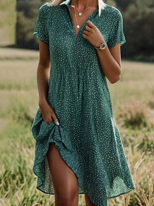 Marlene | Kurzärmliges Hemdblusenkleid für Damen – Zeitlos & Vielseitig