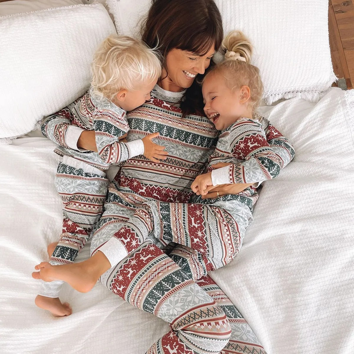 Morgan | Familien Christmas Weihnachts Pyjama Set aus Strick | Warm & Festlich