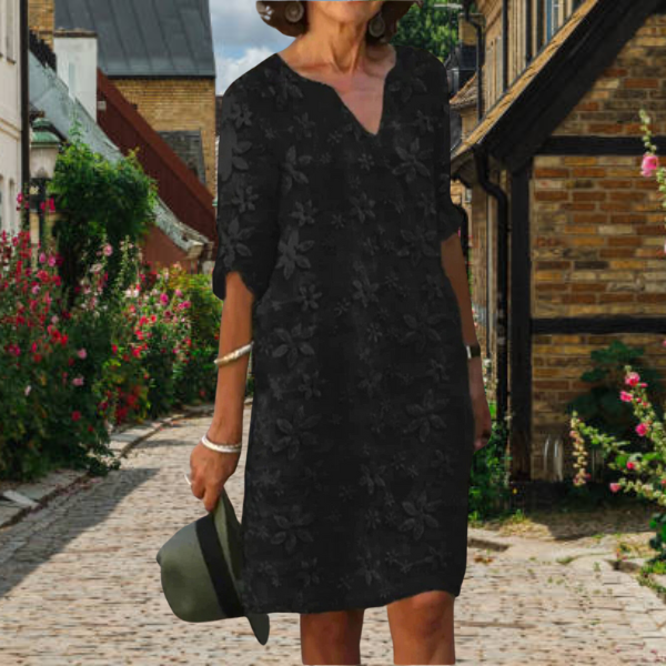 Kleid Mit Blumenmuster Und 3/4 Ärmeln Für Damen | Mini