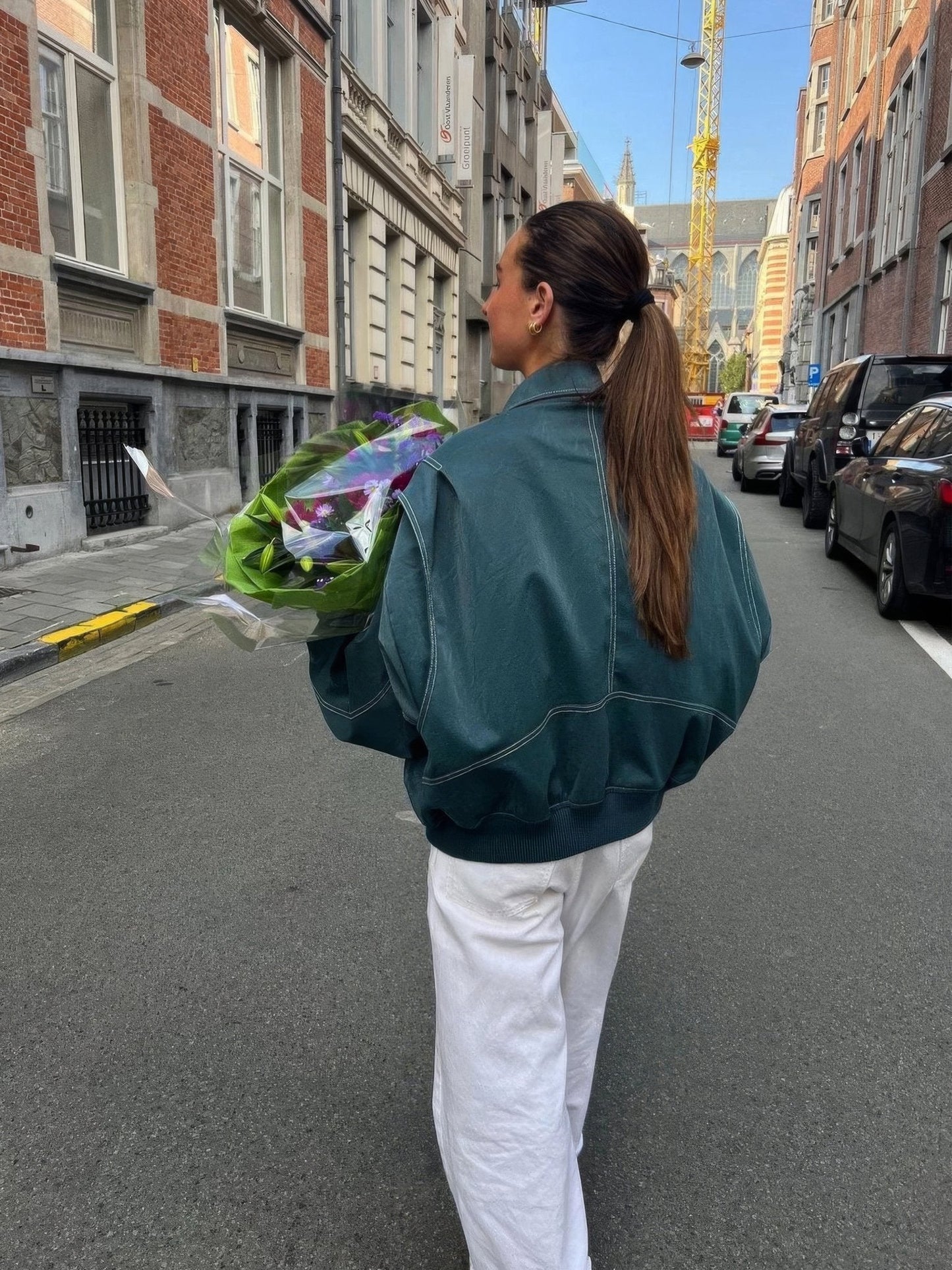 Romy – Oversized Bomberjacke aus Kunstleder für Damen im Statement-Look