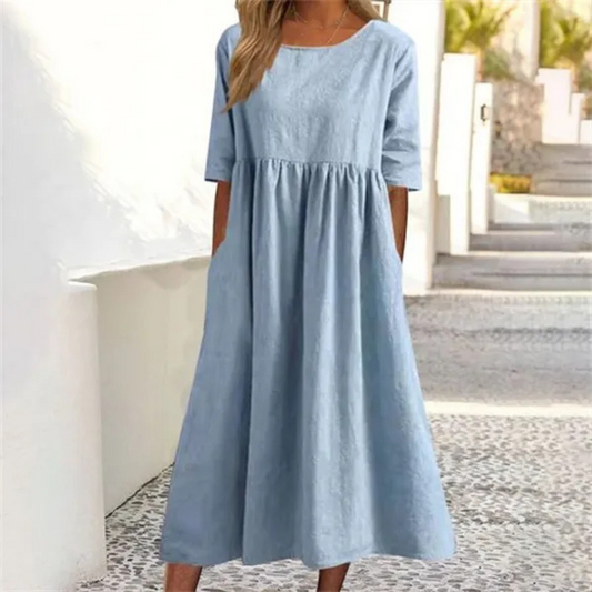 Leichtes Sommerkleid Für Damen Mit Lockerer Passform | Midi & Luftig für Alltag & Urlaub
