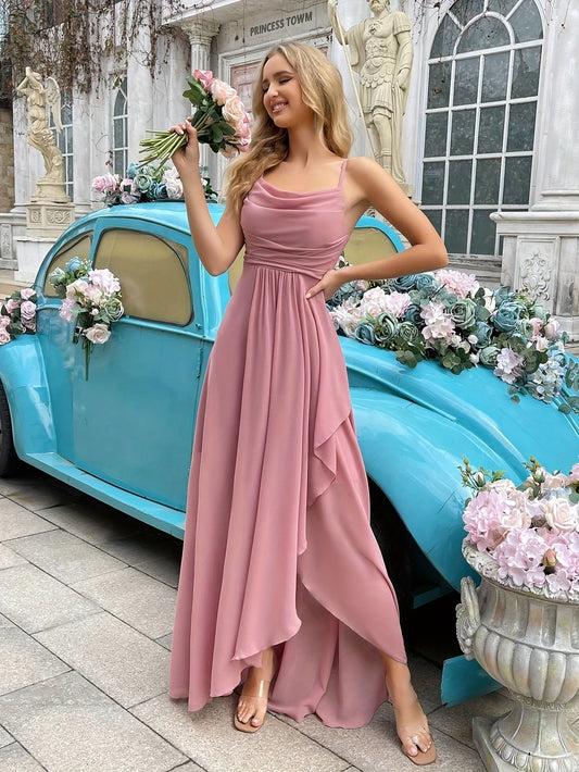 Theresa – Langes Chiffonkleid für Brautjungfern und besondere Anlässe