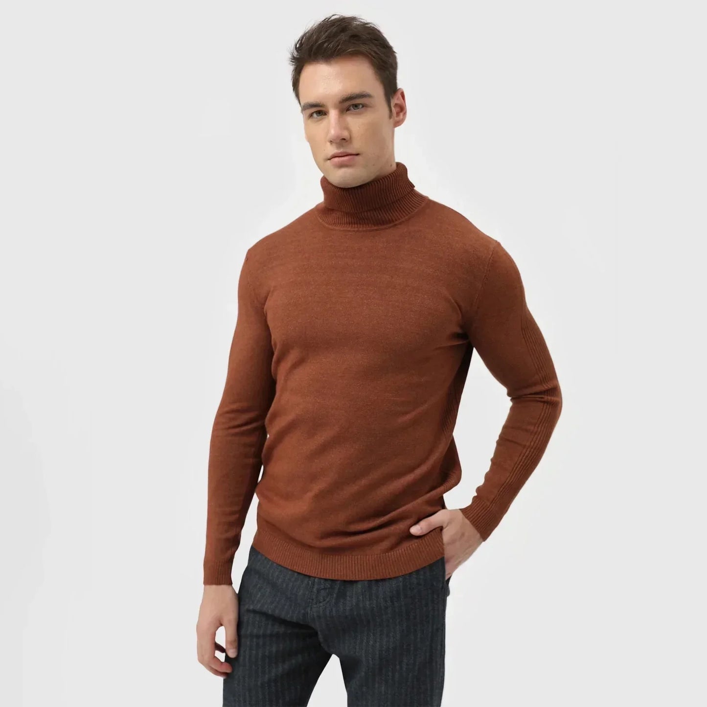 Herren Rollkragenpullover | Klassische Passform | Elegante Wärme | Luxuriöse Wollmischung